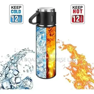 2 In 1 Stainless Vacuum Thermo Flask Set For Keeping Hot/Cold Liquid