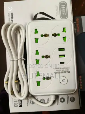 3way Power Extension Socket With Usb N Type-c Port