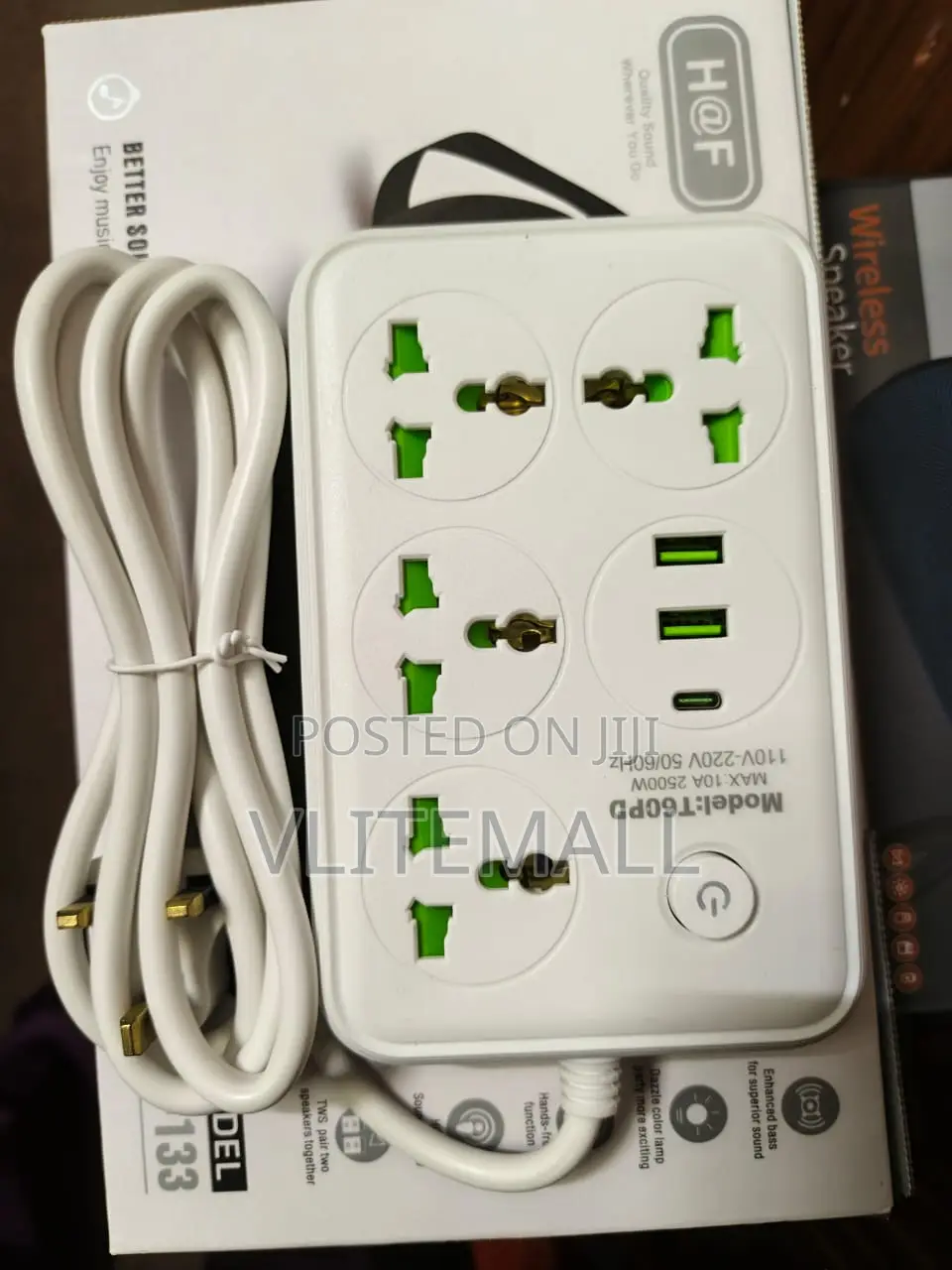 3way Power Extension Socket With Usb N Type-c Port