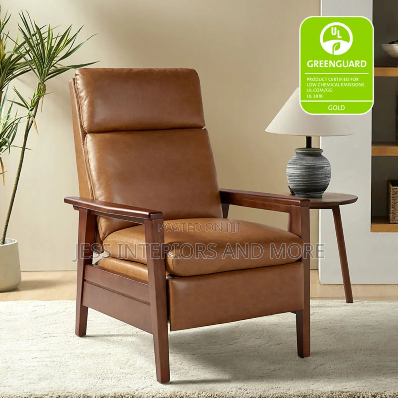 Accent Chair (Solid Wood Recliner
)