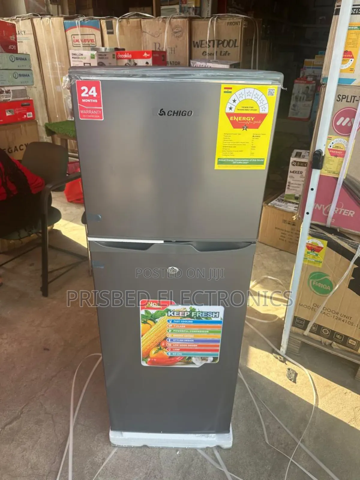 Chigo Double Door Fridge 132 Litres Top Freezer