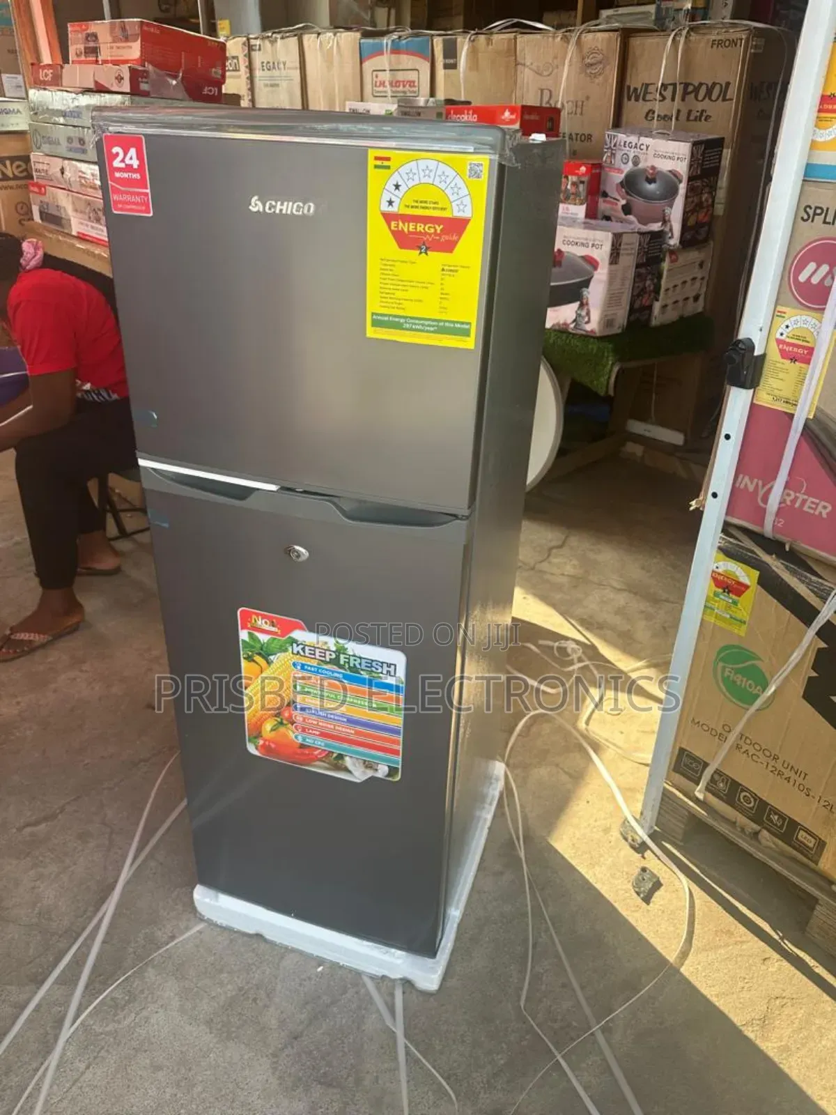 Chigo Double Door Fridge 132 Litres Top Freezer