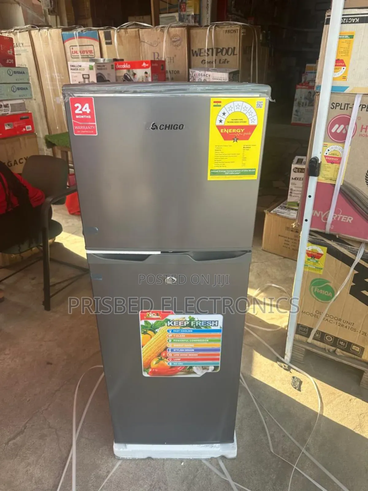 Chigo Double Door Fridge 132 Litres Top Freezer