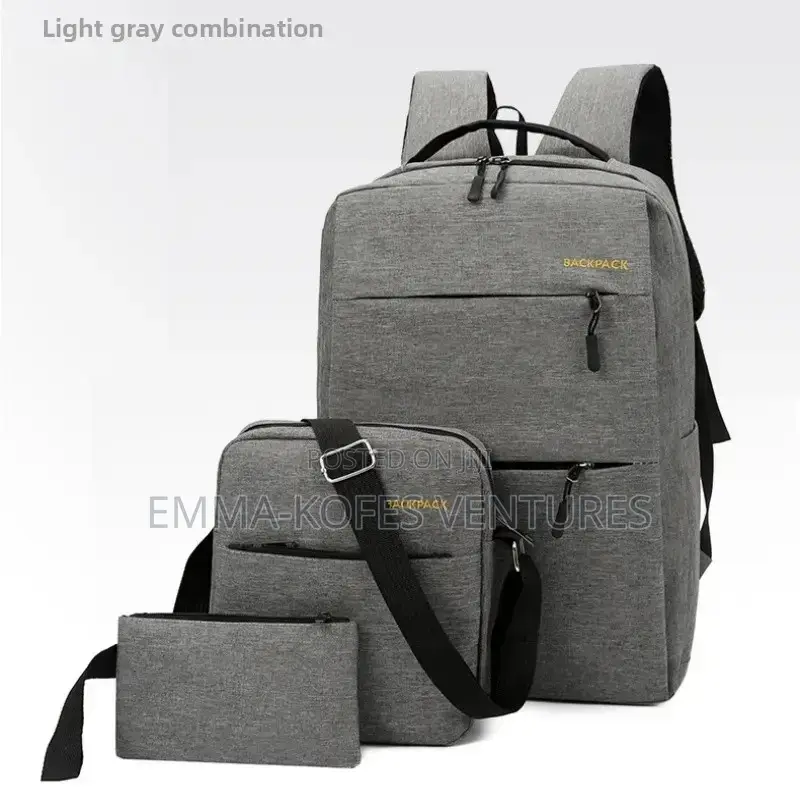 Classic 3 In 1 Backpack For School/Work/Business -black