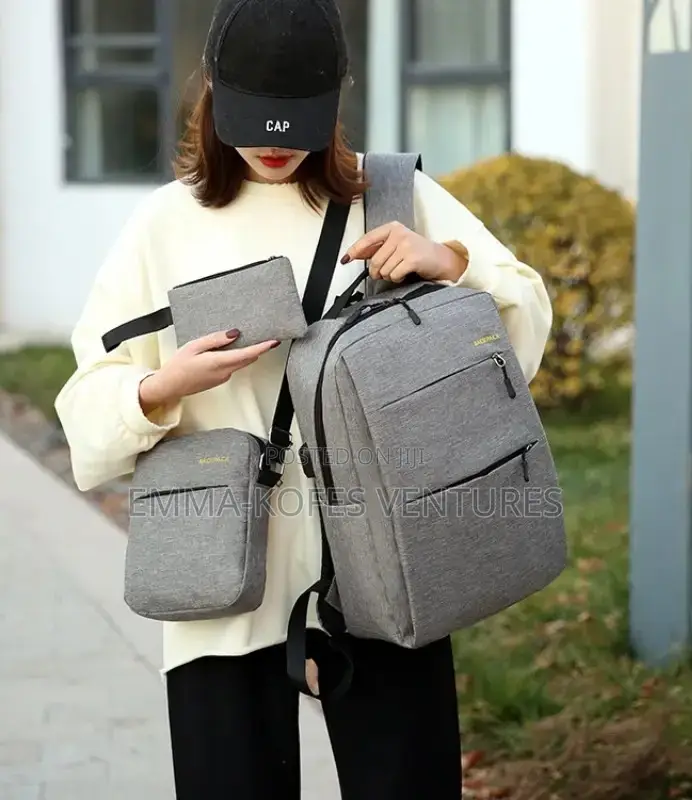 Classic 3 In 1 Backpack For School/Work/Business -black