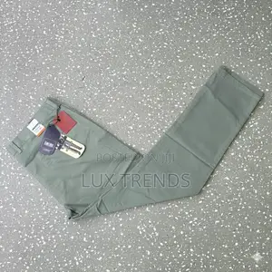 Mens Stretch None Fade Khaki Long Trousers