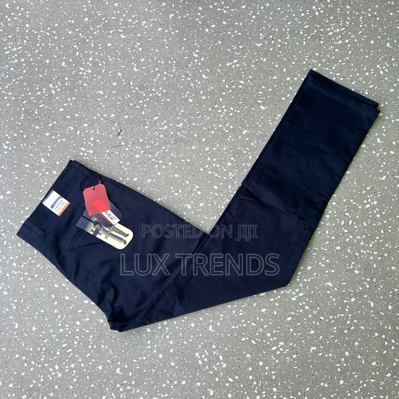 Mens Stretch None Fade Khaki Long Trousers