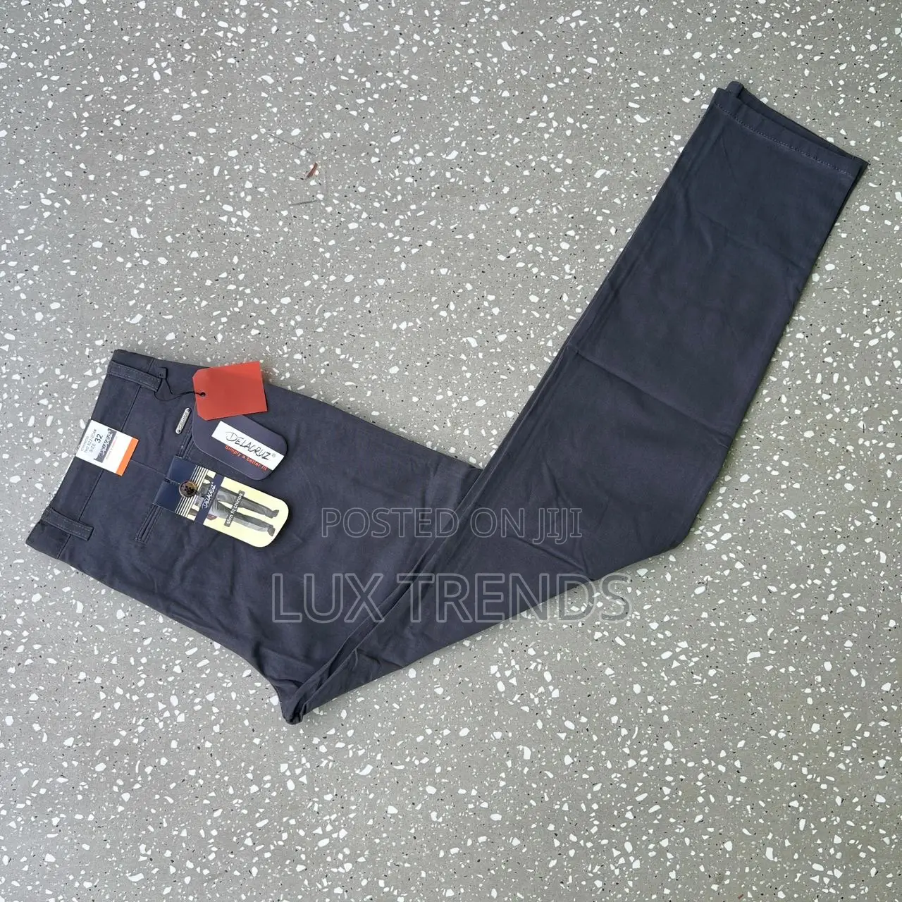 Mens Stretch None Fade Khaki Long Trousers