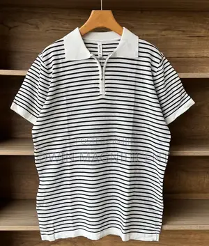 Classic Striped Polo Shirt for Men | Premium Knit Design |