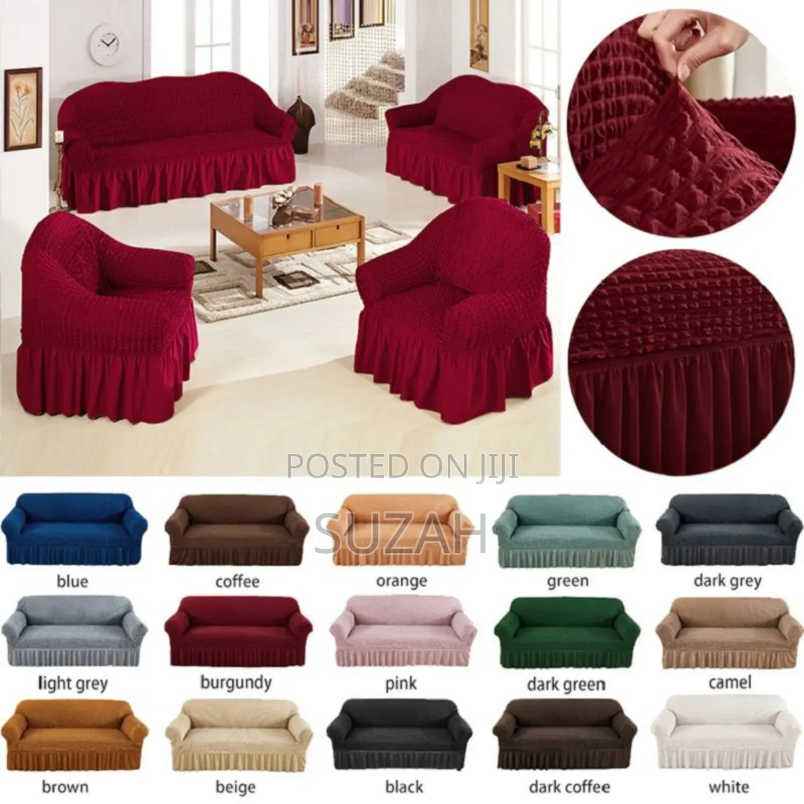 Wine Sofa Set Cover