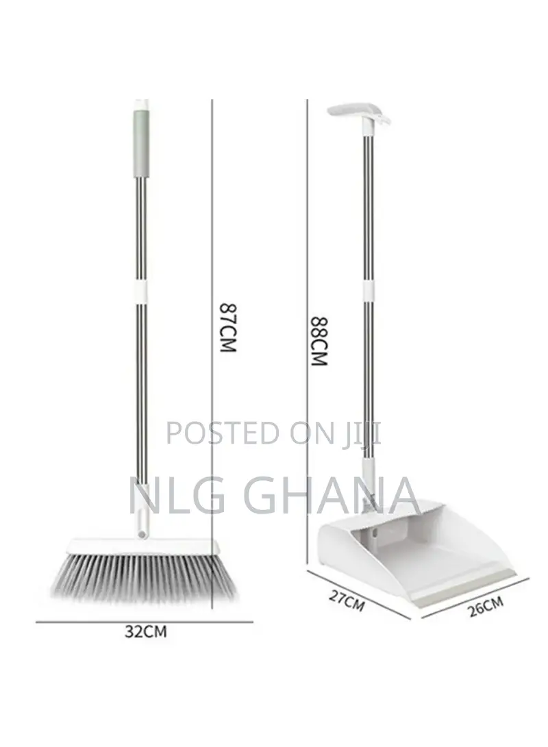 Long-Handled Brush and Dustpan Set, Upright Standing Dust. Tvx26495