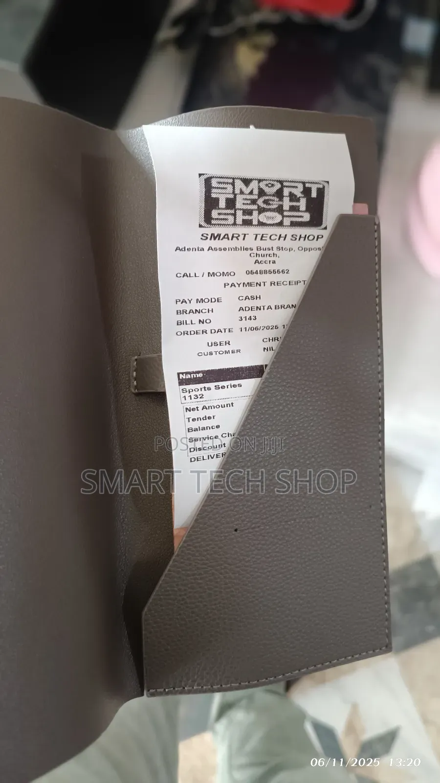 Pu Leather Check Clip Presenter for Restauran Bill Slot and Pen Holder