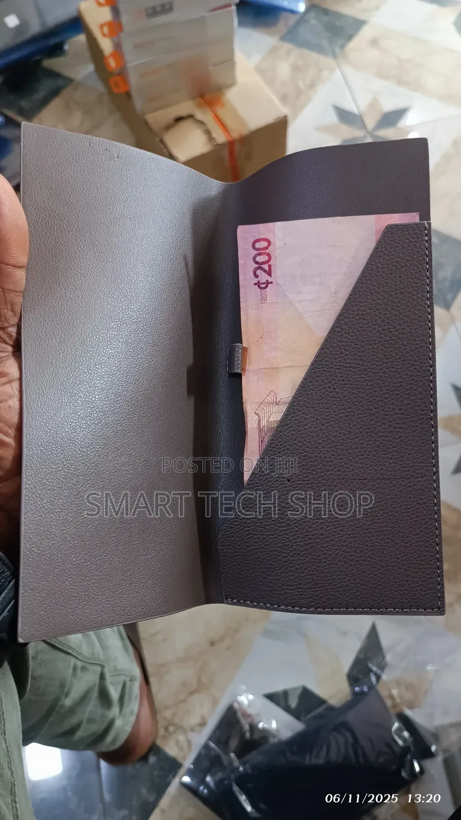 Pu Leather Check Clip Presenter for Restauran Bill Slot and Pen Holder
