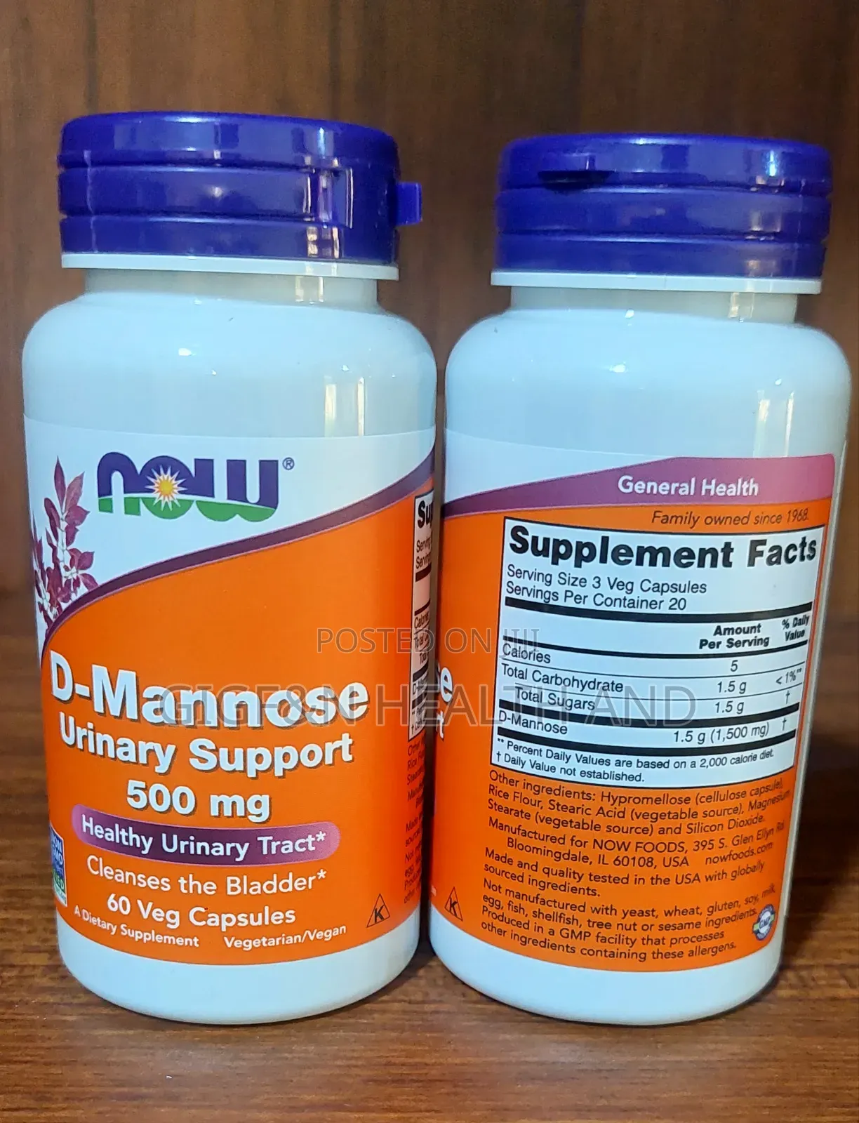 Now Foods, D-Mannose 500mg, 60 Caps (Urinary Tract Care)