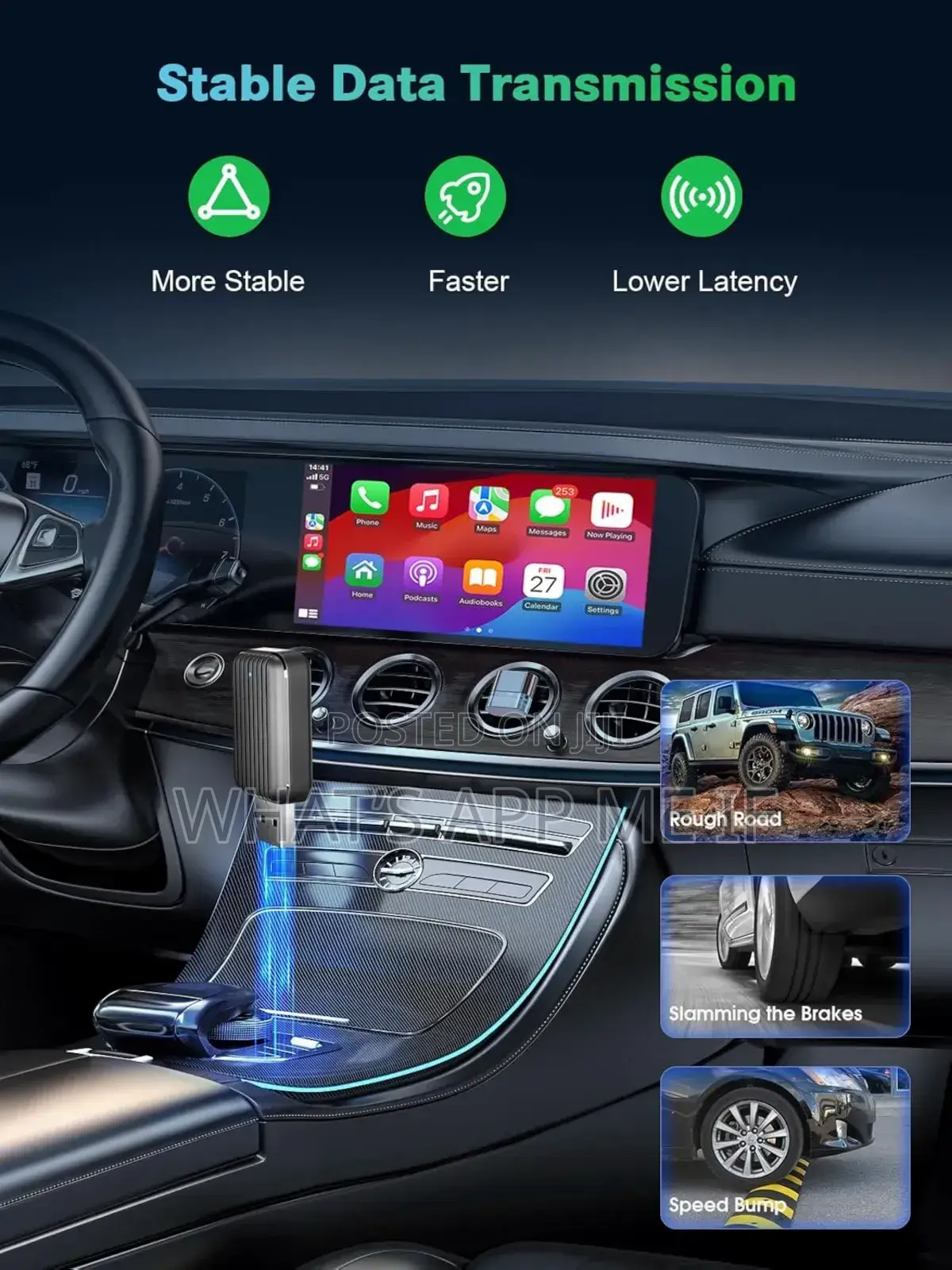 2025 Upgraded Wireless Carplay Adapter Uk, 2-in-1 for Carplay/