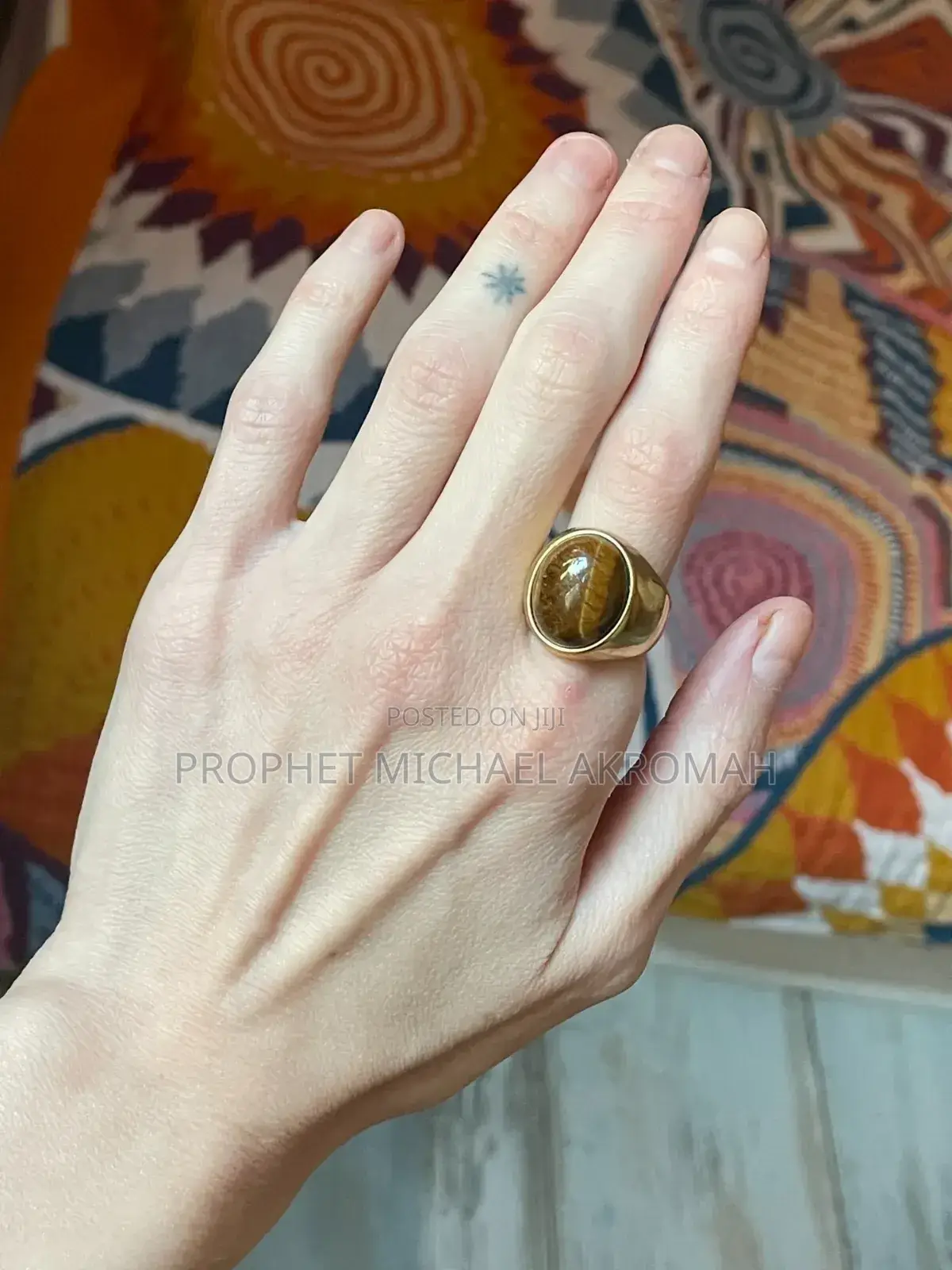 Natural Tiger Eye Stone Ring