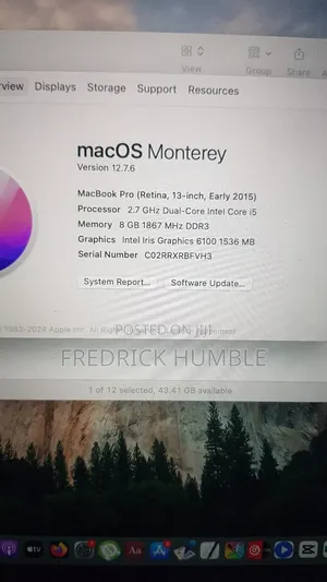 Laptop Apple MacBook 2015 8GB Intel Core I5 SSD 128GB