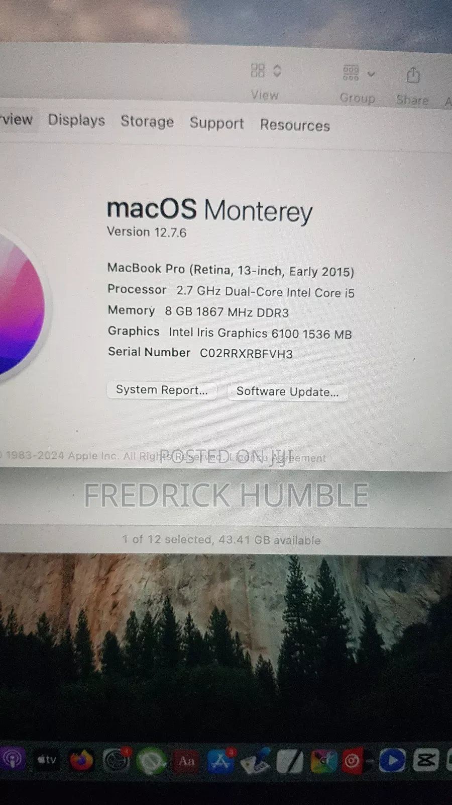 Laptop Apple MacBook 2015 8GB Intel Core I5 SSD 128GB