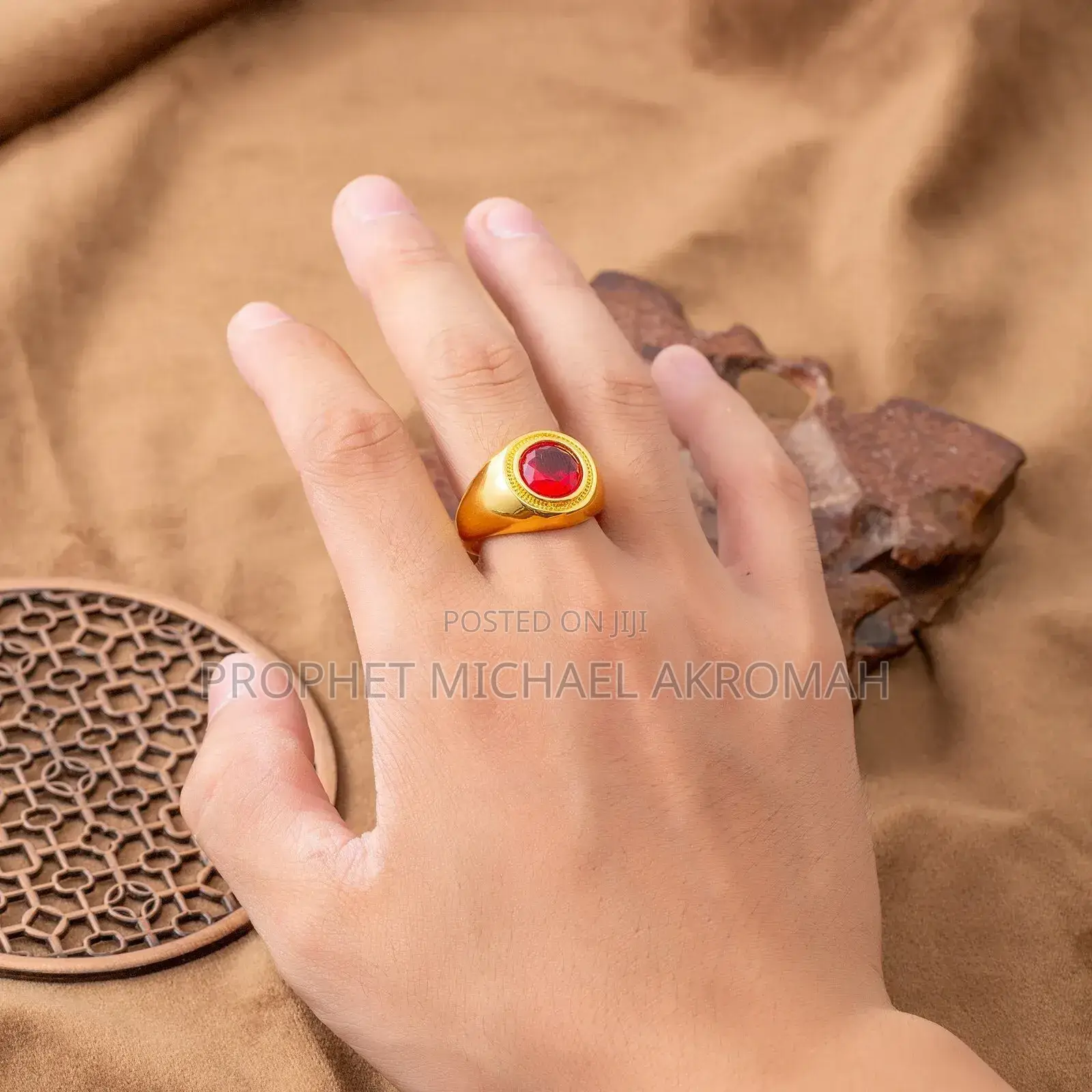 Red Cystal Ring for Spiritual Works