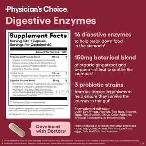 Physician's Choice Digestive Enzymes for Bloating Digestion ,60 Caps
