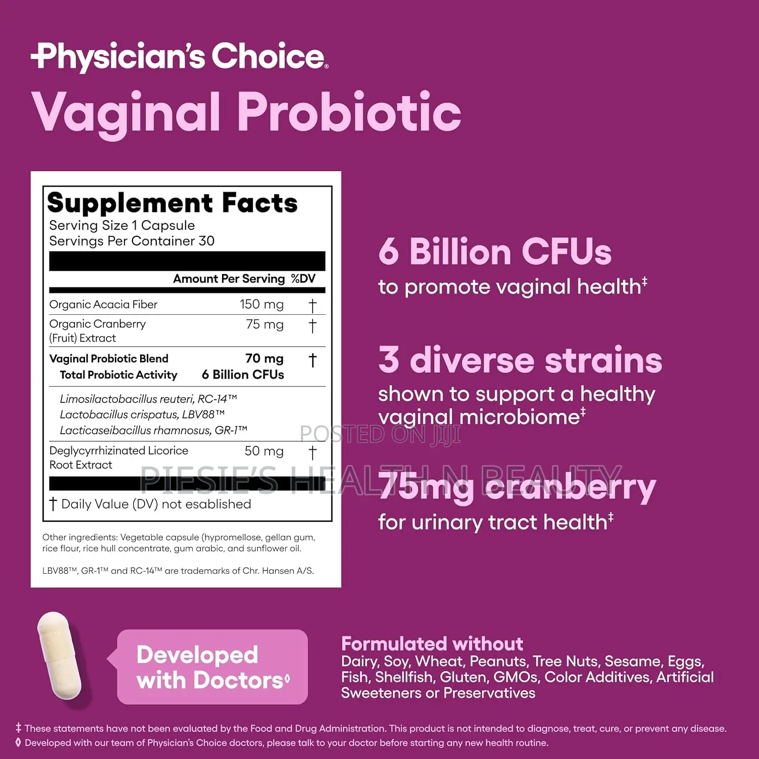 Physician's Choice Vaginal Probiotics - Odor Control 30 Capsules