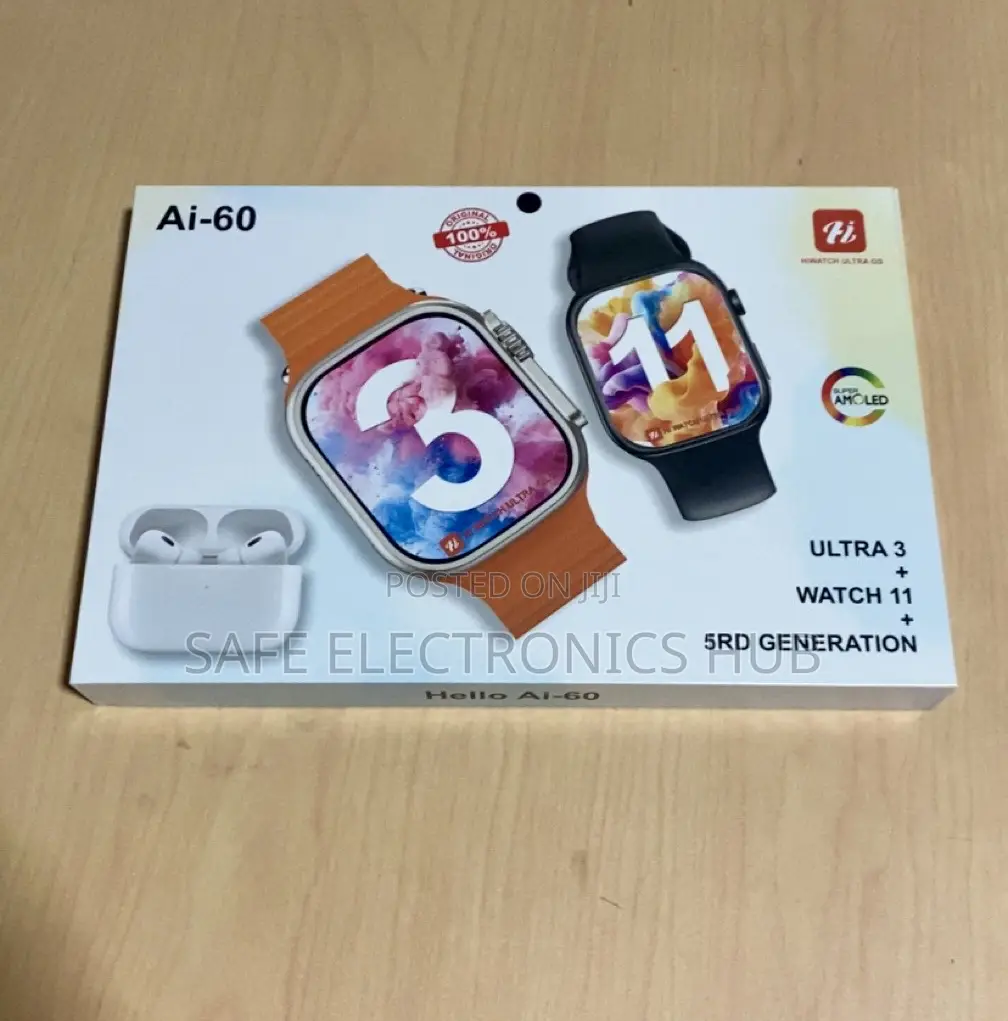 Ai-60 Suit ( 2 Smart Watches + 1 Airpod + 7 Straps)