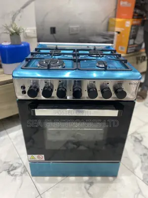 Eldo Gas Cooker 4 Burner 60x60cm Silver Oven Grill Rotisserie