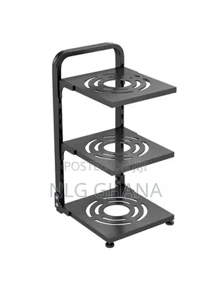 3-Tier Kitchen Storage Rack Carbon Steel Adjustable.