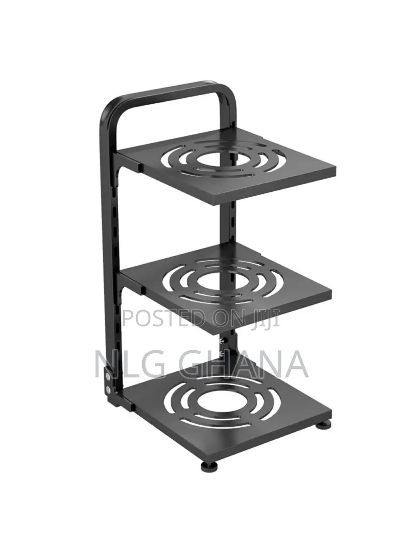 3-Tier Kitchen Storage Rack Carbon Steel Adjustable.