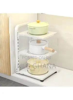 3-Tier Kitchen Storage Rack Carbon Steel Adjustable.