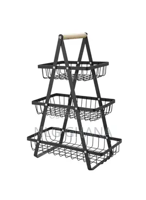 3-Tier Fruit Basket Kitchen Storage Rack Iron Hollow. Tvx26811