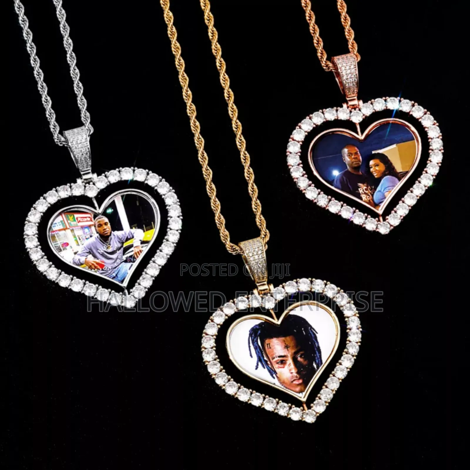 Heart Bling Double Side Rotating Necklace