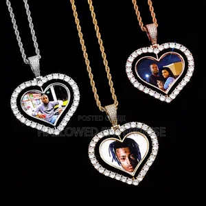Heart Bling Double Side Rotating Necklace