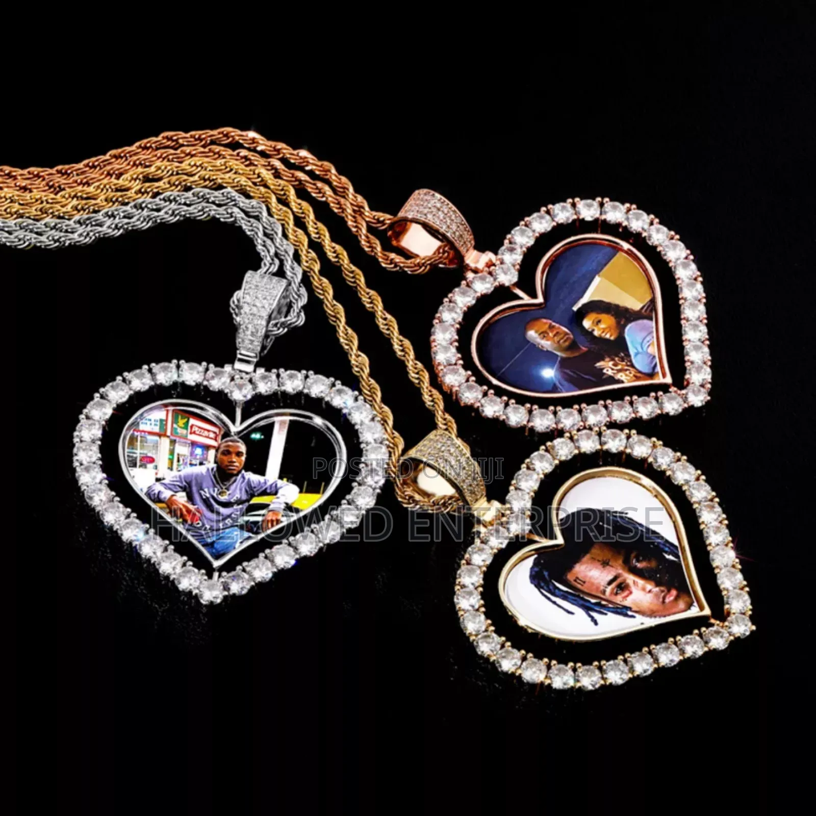 Heart Bling Double Side Rotating Necklace