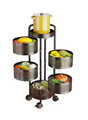5-Layer 360° Rotating Detachable Round Shelves. Ghx3529
