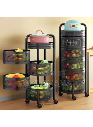 5-Layer 360° Rotating Detachable Round Shelves. Ghx3529
