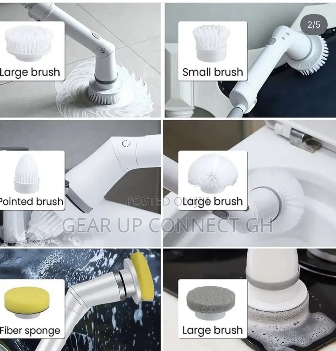 6in1 Rotating Spin Scrubbing Brush