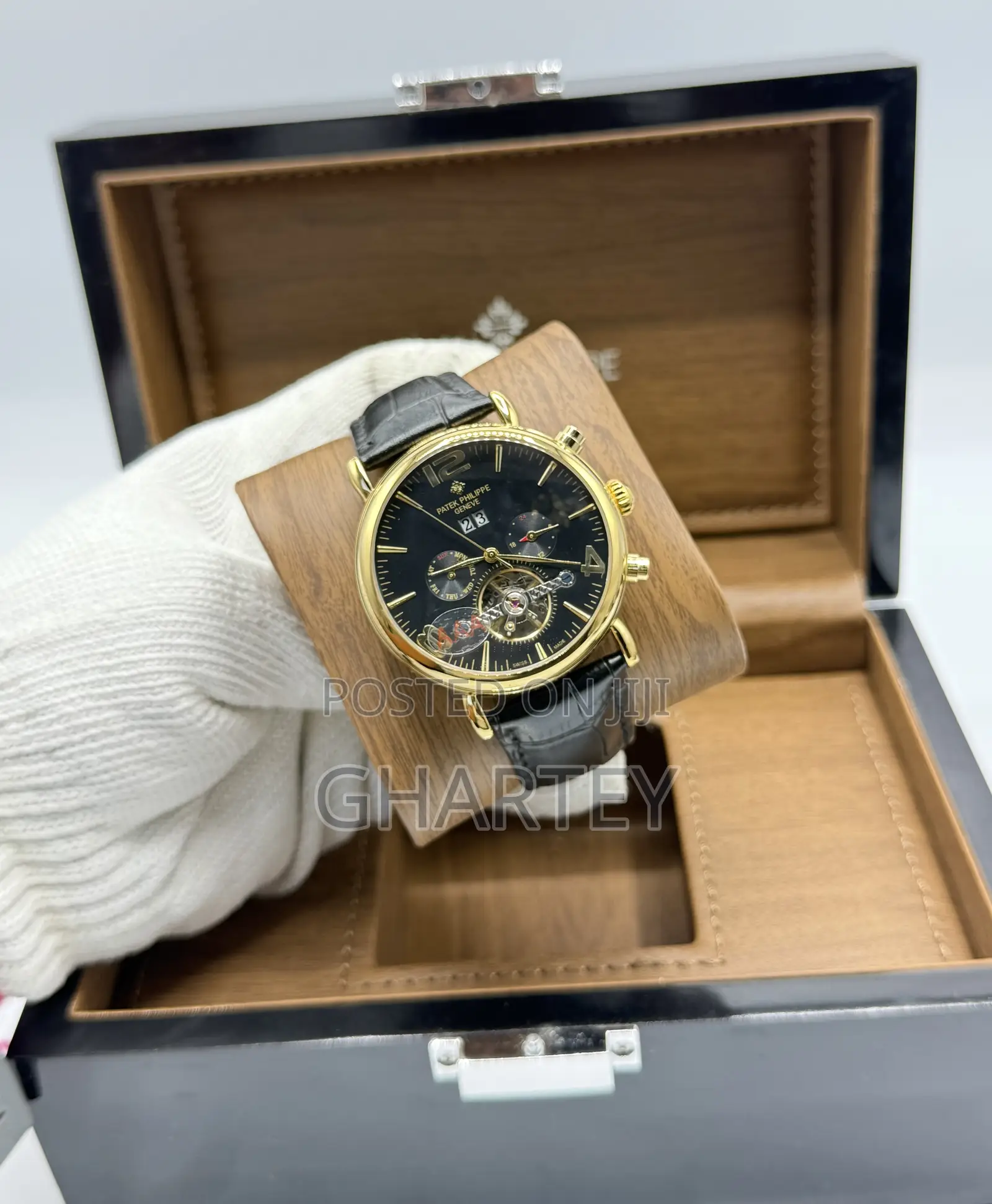 Patek Philippe Geneve Tourbillon Calendar – Elegance in Black Gold