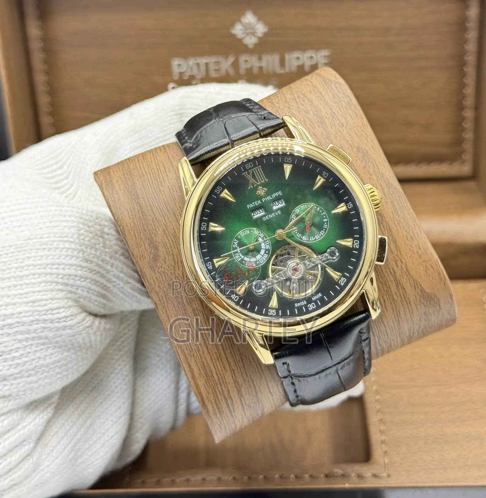 Patek Philippe Geneve Tourbillon Calendar – Elegance in Black Gold