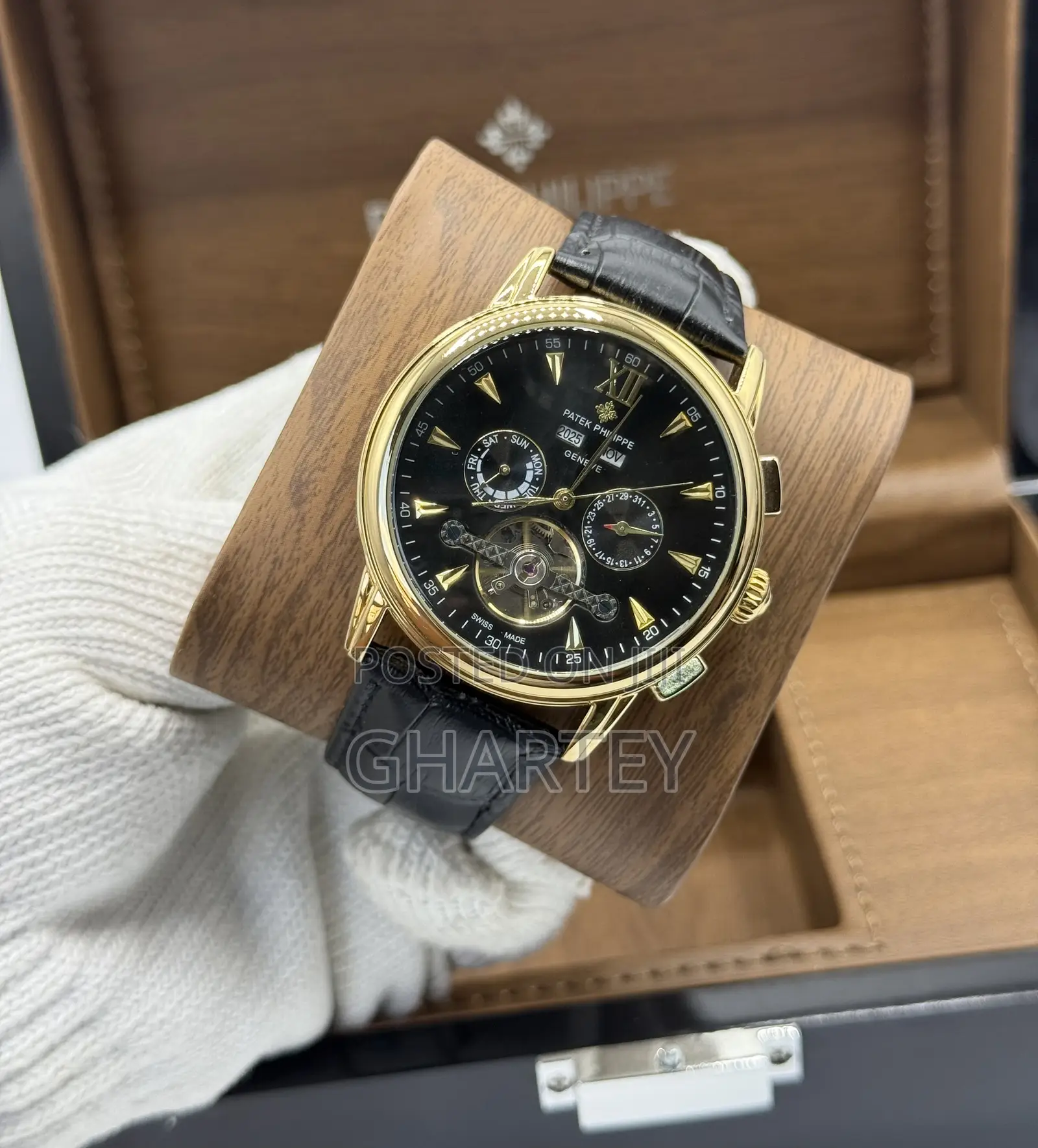 Patek Philippe Geneve Tourbillon Calendar – Elegance in Black Gold