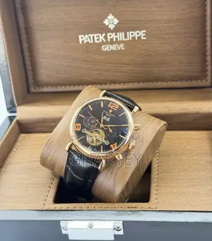 Patek Philippe Rose Gold Black Mechanical Watch for Men