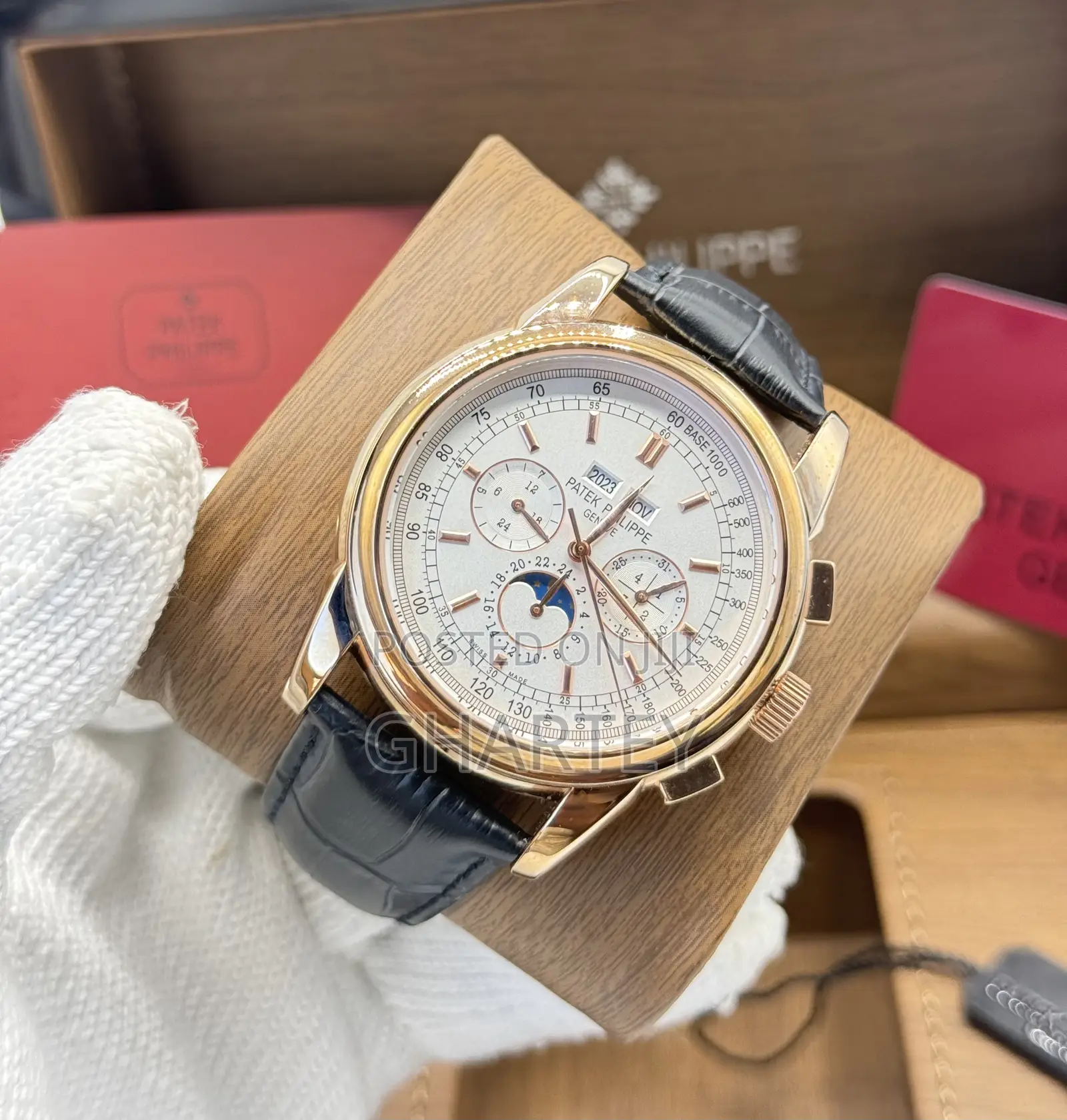 Patek Philippe Geneve Chronograph Moonphase Mechanical Watch for Men