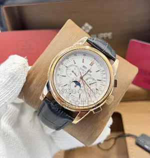 Patek Philippe Geneve Chronograph Moonphase Mechanical Watch for Men