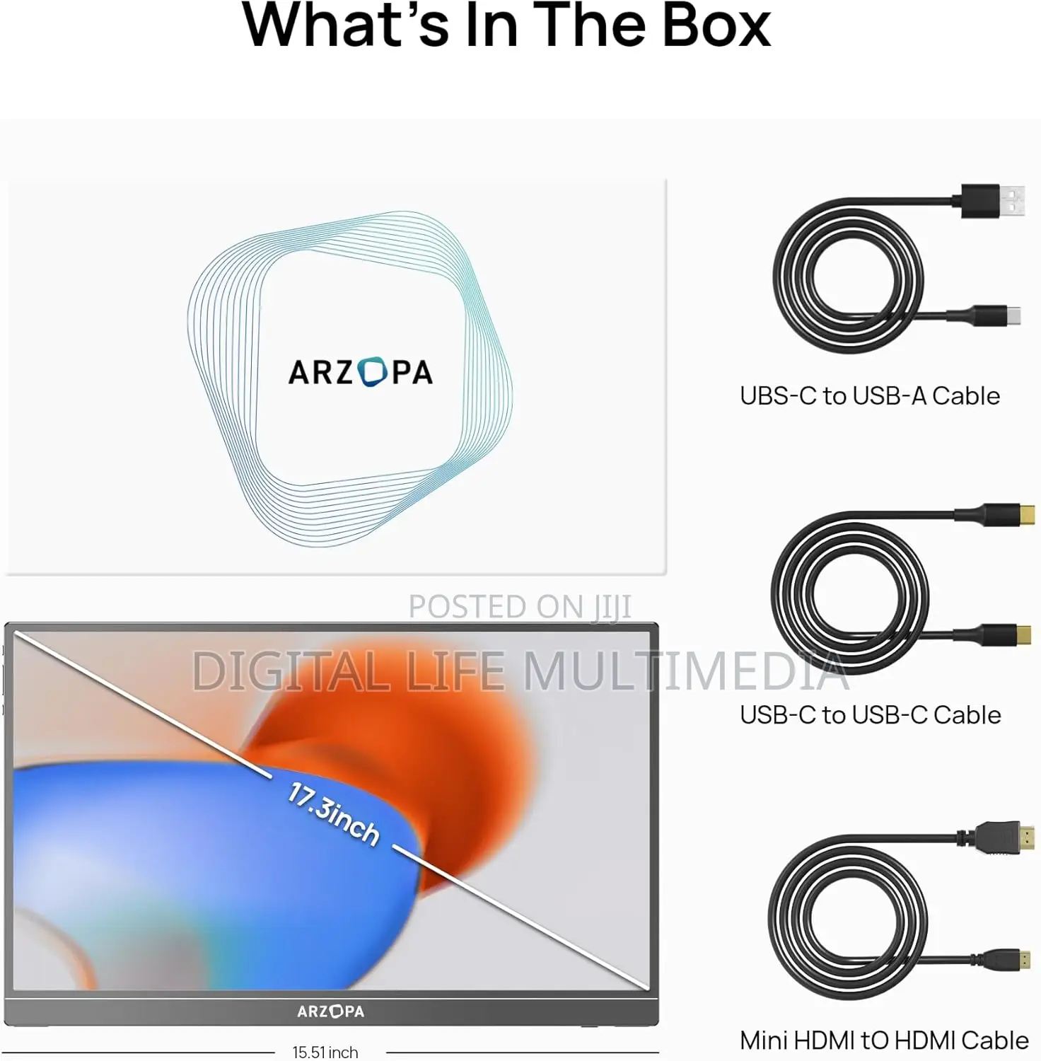 Arzopa 17.3 Inches Ips Portable Monitor