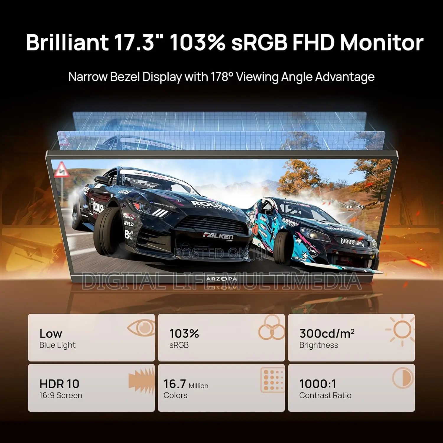 Arzopa 17.3 Inches Ips Portable Monitor