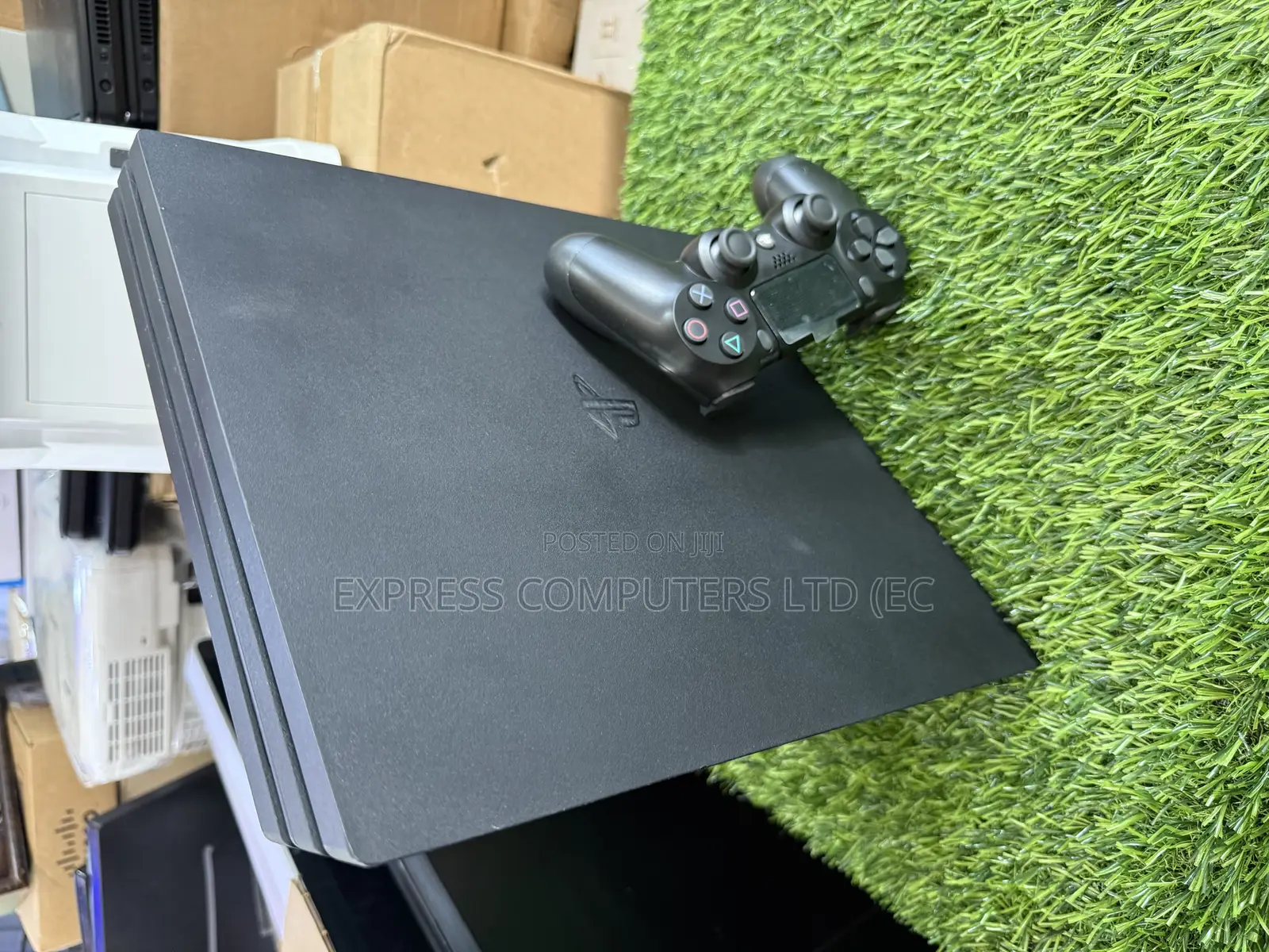 Playstation 4 Pro Console Display With One Controller and One Cd