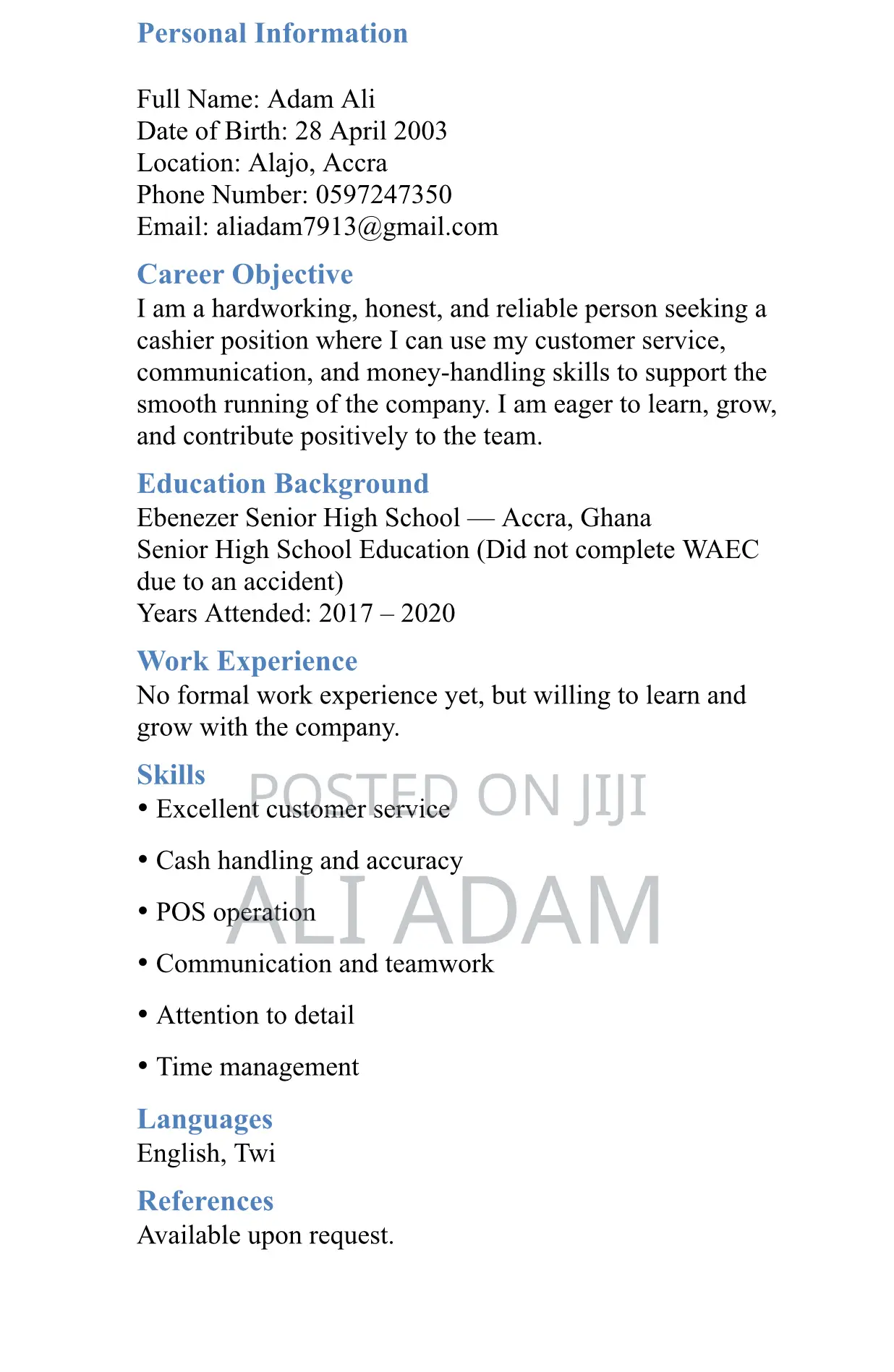 Looking for Job