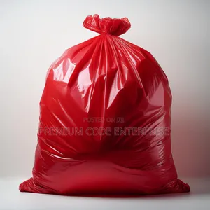 120l Red Plastic Trash Bags – 23.5x55 Waste Disposal Bags-180 Pieces