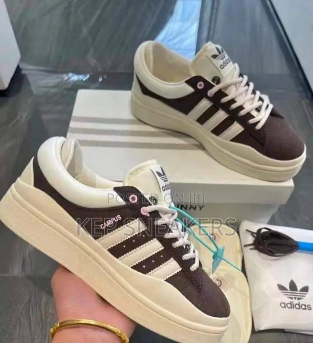 adidas gazelle silver green womens Adidas Campus Deep Brown Chalk Bad Bunny (ID2534) main image 1