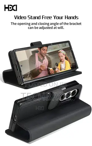 Galaxy Fold 7 Leather Case With Protector And Wireless Charging